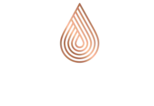 The Drop Collective logo, White and Gold